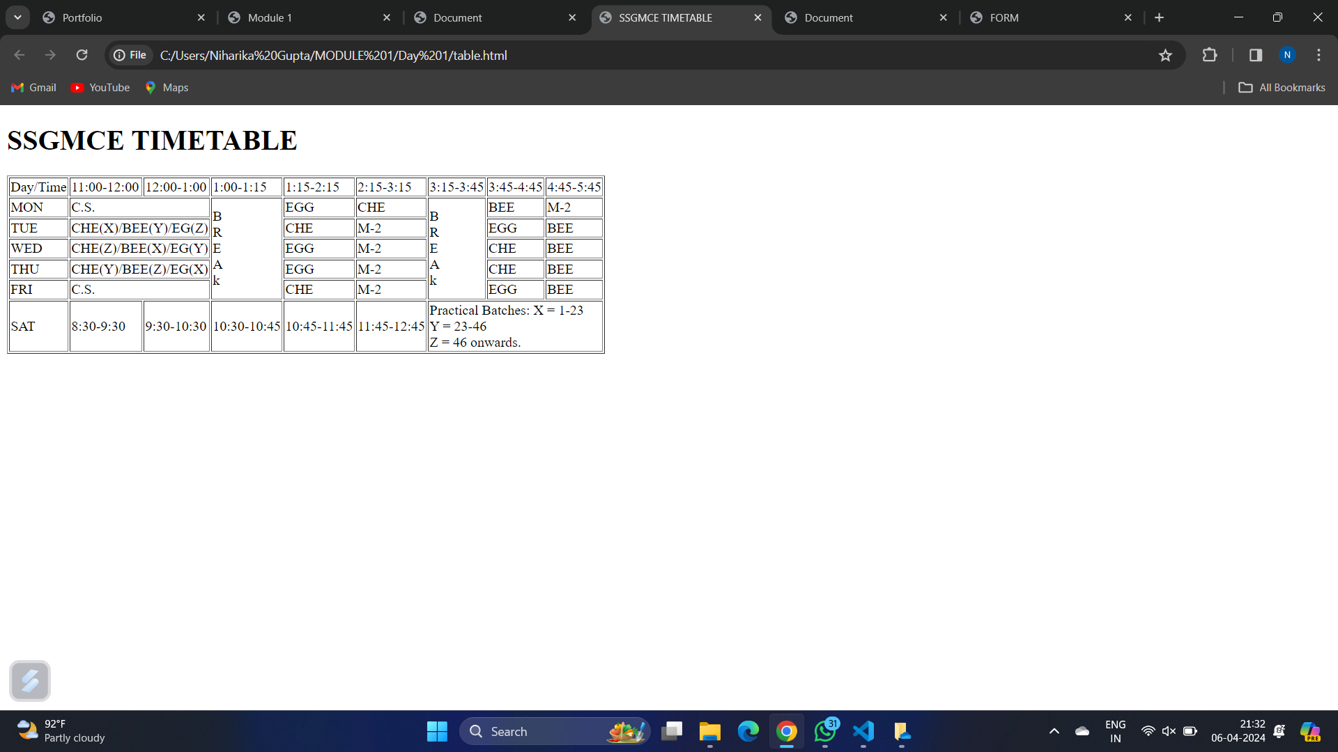 Time Table